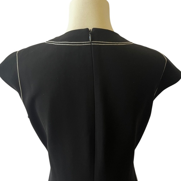 THEORY EMBROIDERED CAP SLEEVE SHIFT DRESS 6 MODERN CHIC CAREER CASUAL LUXURY - Picture 6 of 12